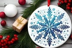 Round Christmas Ornament Sublimation|Clipart Product Image 2