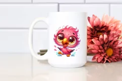 Colorful Small Flamingo Cartoon | Sublimation | Clipart Product Image 2