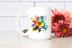 Watercolor Luxury Flower Love Splash Clipart Product Image 2