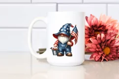 Washed Patriotic Farmer Gnome | Sublimation Clipart Product Image 2