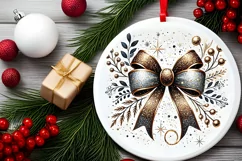 Round Christmas Ornament Sublimation|Clipart Product Image 1