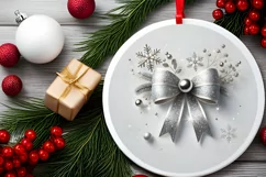 Round Christmas Ornament Sublimation|Clipart Product Image 1