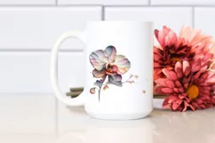 Orchid with Watercolor Splash, Transparent PNG Product Image 2