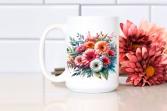 Colorfull Gerbera Washed Watercolor | Sublimation | Clipart Product Image 2