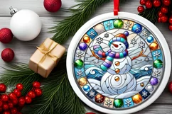 Round Christmas Ornament Sublimation|Clipart Product Image 1