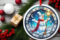 Round Christmas Ornament Sublimation|Clipart Product Image 1
