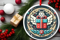 Round Christmas Ornament Sublimation|Clipart Product Image 1