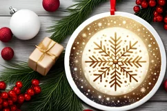 Round Christmas Ornament Sublimation|Clipart Product Image 2