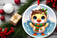 Round Christmas Ornament Sublimation|Clipart Product Image 1