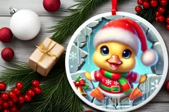 Round Christmas Ornament Sublimation|Clipart Product Image 1