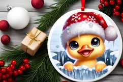 Round Christmas Ornament Sublimation|Clipart Product Image 1