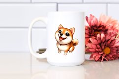 Crazy Funny Shiba Inu | Watercolor Clipart Product Image 2