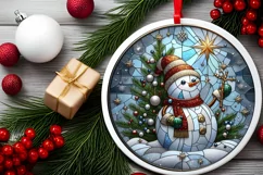 Round Christmas Ornament Sublimation|Clipart Product Image 2