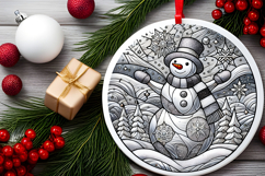 Round Christmass Ornament PNG Product Image 2