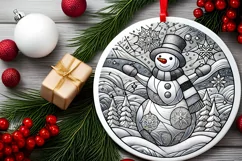 Round Christmas Ornament Sublimation|Clipart Product Image 2