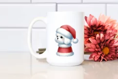 Cute Maltese with Santa Hat, High-Res PNG Product Image 2