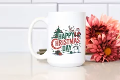 Retro Happy Christmas Day Png Product Image 2