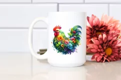 Chicken with Abstract Flower Body PNG Product Image 2