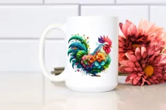 Chicken with Abstract Flower Body PNG Product Image 2
