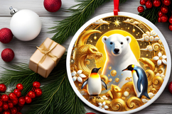 Round Christmass Ornament PNG Product Image 2