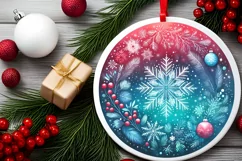 Round Christmas Ornament Sublimation|Clipart Product Image 2