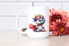 Cute Baby Unicorn Posing as Hero with Haircut | Clipart Product Image 2