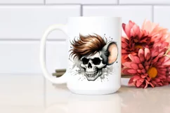 Skull with Hair, Washed, Simple PNG Product Image 2