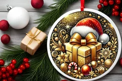 Round Christmas Ornament Sublimation|Clipart Product Image 1