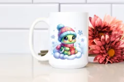 Cute Winter Baby Turtle PNG Product Image 2