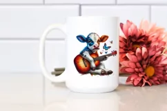 Baby Cow with Guitar, Colorful PNG Product Image 2