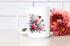 Vibrant Red Roses Washed Watercolor | Sublimation | Clipart Product Image 2