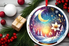 Round Christmas Ornament Sublimation|Clipart Product Image 1