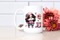 Sublimation Clipart of Baby Japanese Chin with Flowers Product Image 2