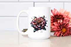 Shiny Zinnia Watercolor Clipart Product Image 2
