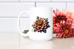 Shiny Zinnia Watercolor Clipart Product Image 2