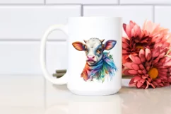 Baby Cow on Broadway Stage, Colorful PNG Product Image 2