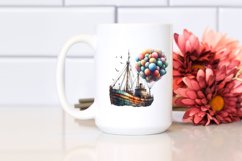 Vintage Rusted Fishing Boat Watercolor PNG Product Image 2