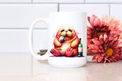 Vibrant Watercolor Walrus | Clipart Product Image 2