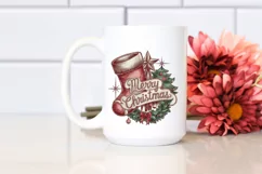 Merry Christmas Watercolor Stocking Png Product Image 2