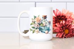 Watercolor Bottle with Gardenia | Sublimation | Clipart Product Image 2