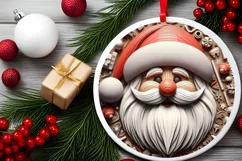 Christmas Round Cute Ornament Sublimation Product Image 1