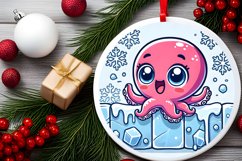 Round Christmas Ornament Sublimation|Clipart Product Image 1