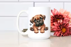 Cute Bullmastiff Watercolor Clipart Product Image 2