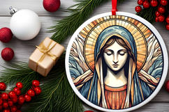 Round Christmass Ornament PNG Product Image 2