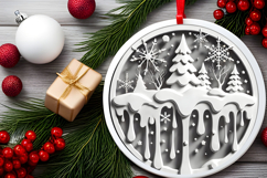 Round Christmass Ornament PNG Product Image 2