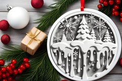 Round Christmas Ornament Sublimation|Clipart Product Image 2