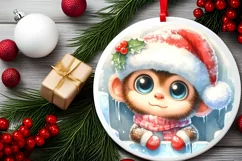 Round Christmas Ornament Sublimation|Clipart Product Image 2