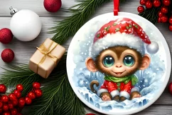 Round Christmas Ornament Sublimation|Clipart Product Image 2