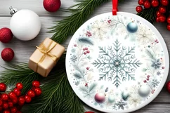 Round Christmas Ornament Sublimation|Clipart Product Image 2