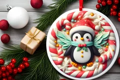 Round Christmas Ornament Sublimation|Clipart Product Image 2